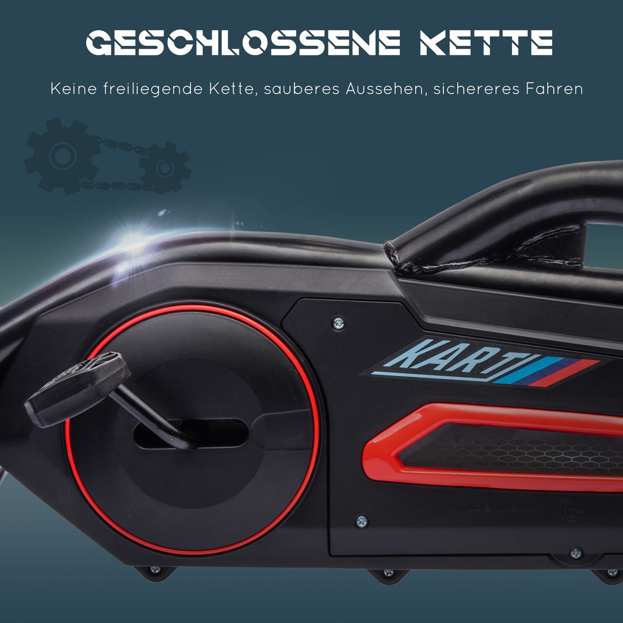 HOMCOM Gokart, Kinderfahrzeug mit verstellbarem Sitz, Tretfahrzeug, Rot