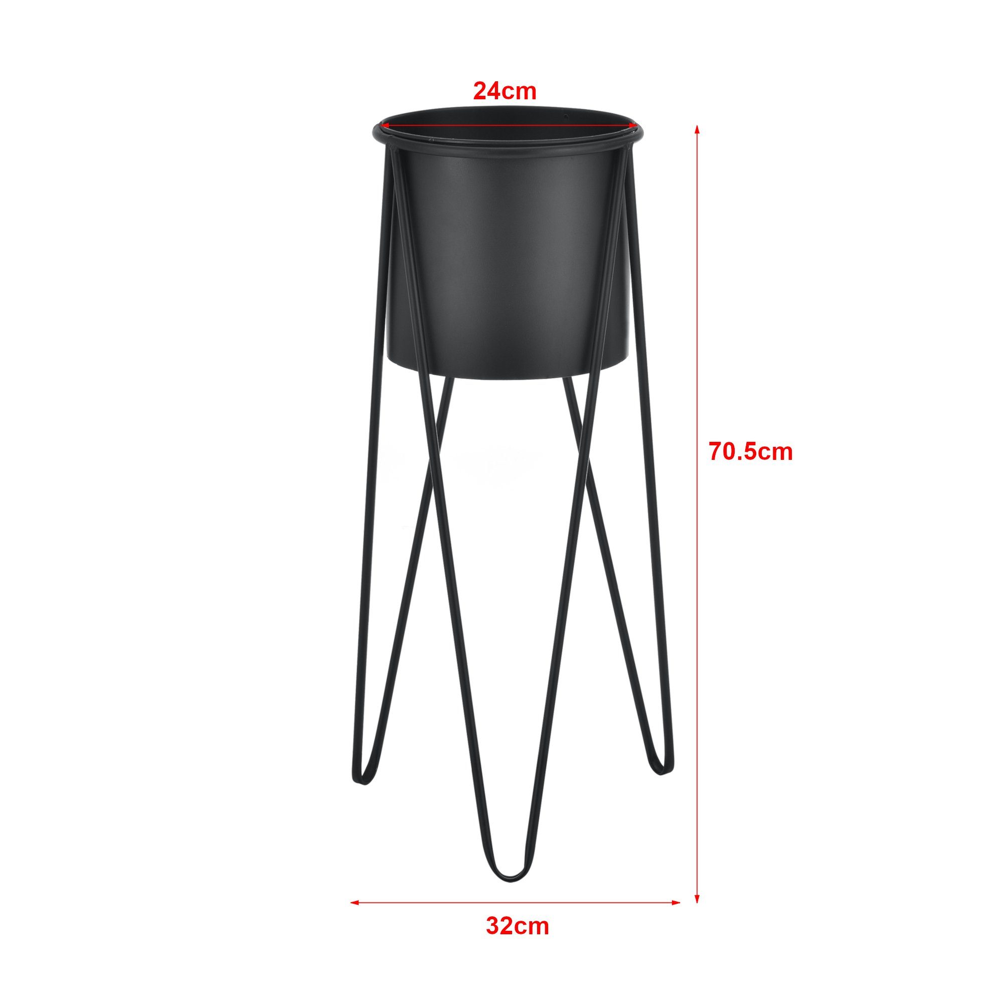 en.casa Blumenständer (Set, 2 St), Hedera Pflanzständer im 2er Set Metall Schwarz