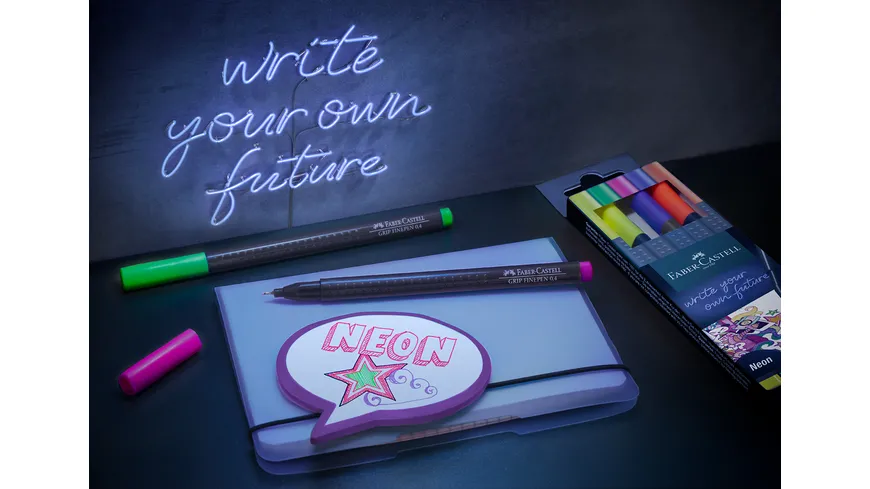 FABER-CASTELL Grip Finepen neon 5er Set