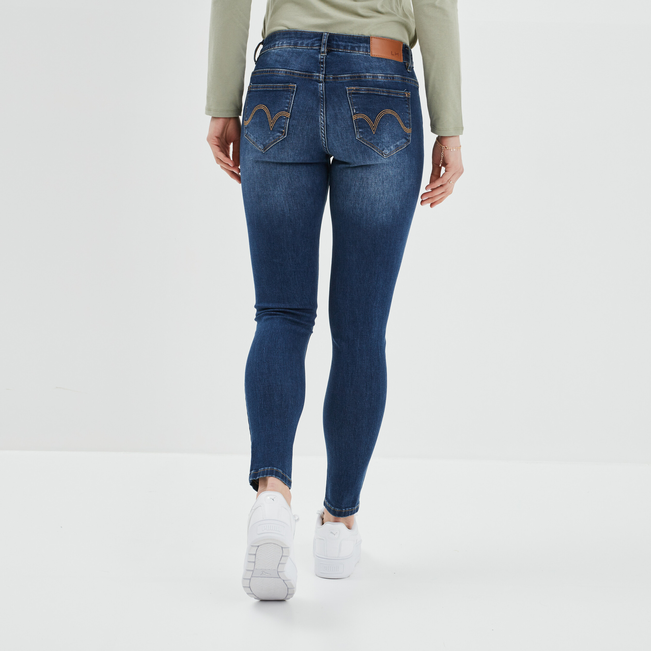 Jeans skinny taille basse denim brut femme | La Halle