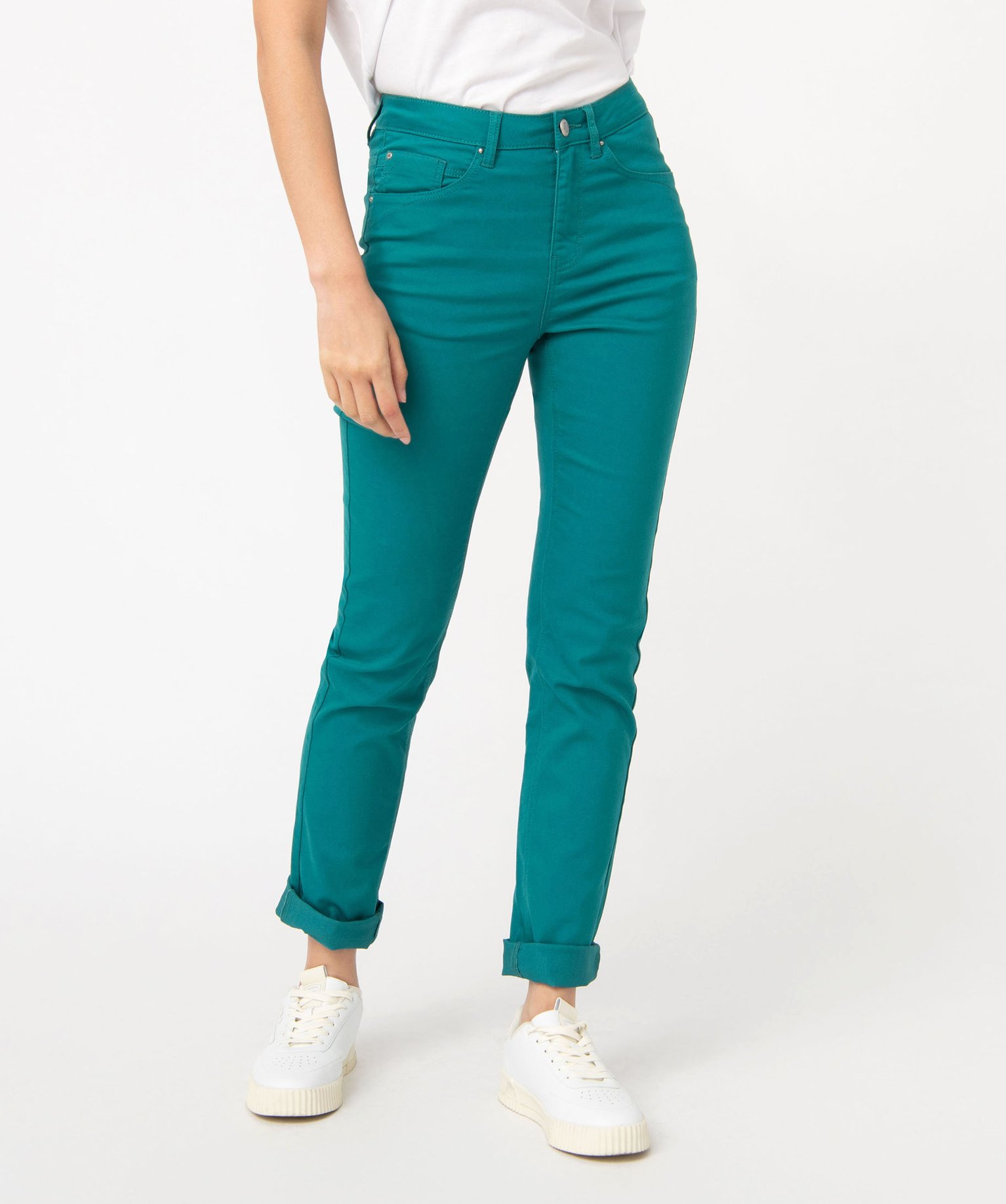 Pantalon femme coupe Regular taille normale bleu | GEMO