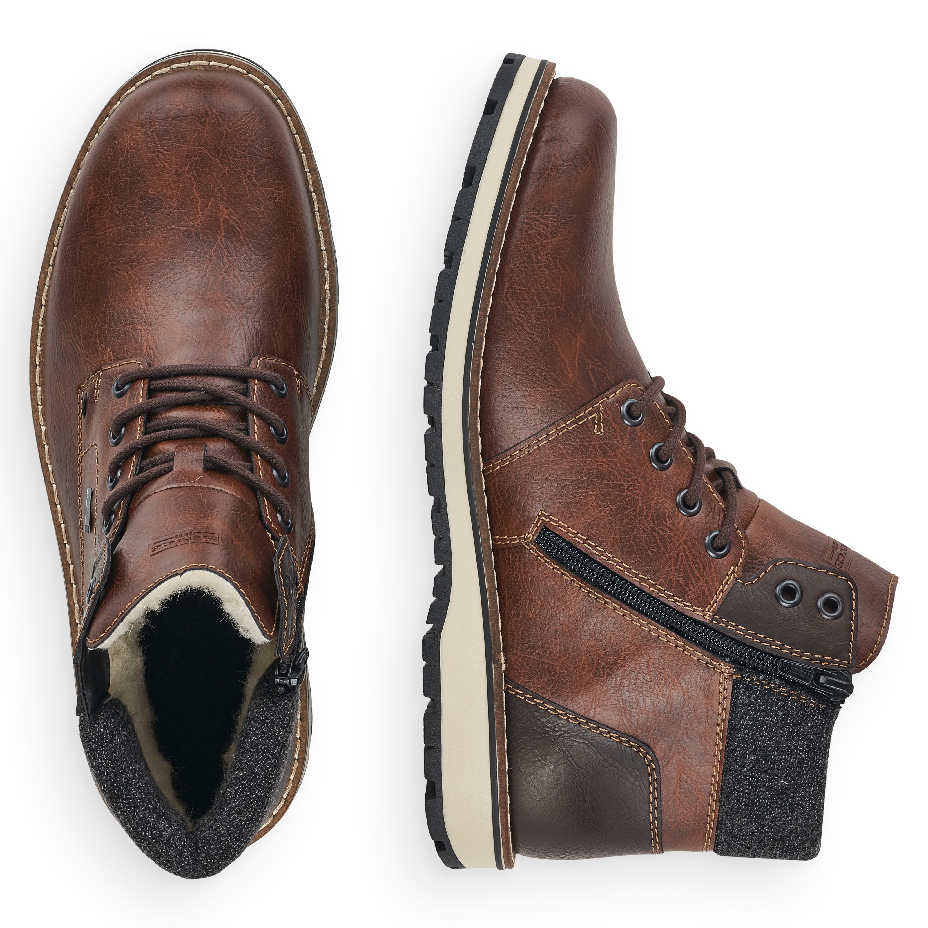 Rieker Herren Schnürstiefel kastanienbraun