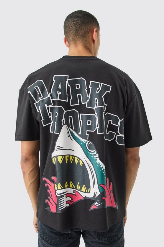 Oversize T-Shirt mit Dt Shark Print