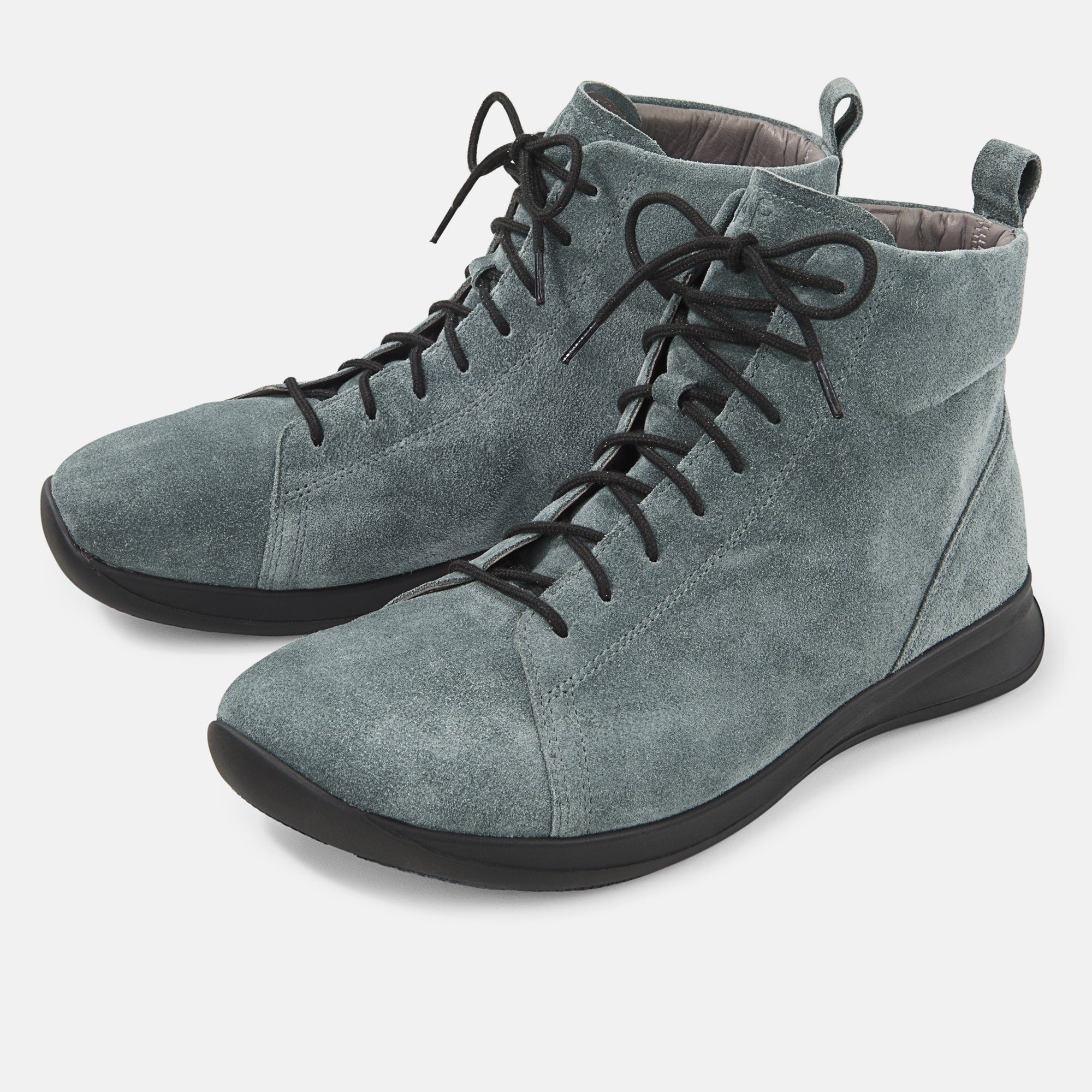 BÄR Damenschuh - Modell Liz in der Farbe Grau Schnürboots Aus echtem Leder