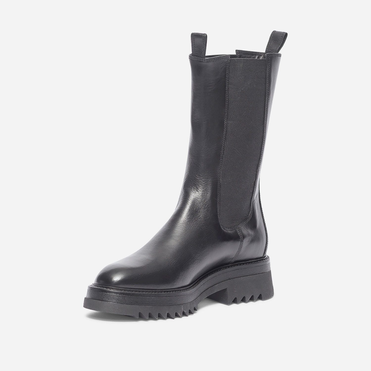 Chelsea boots TEXTO noir en cuir éco-conçu à semelle crantée