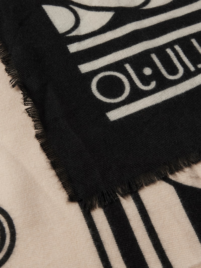 Schal mit Allover-Muster Modell 'Foulrad' in schwarz