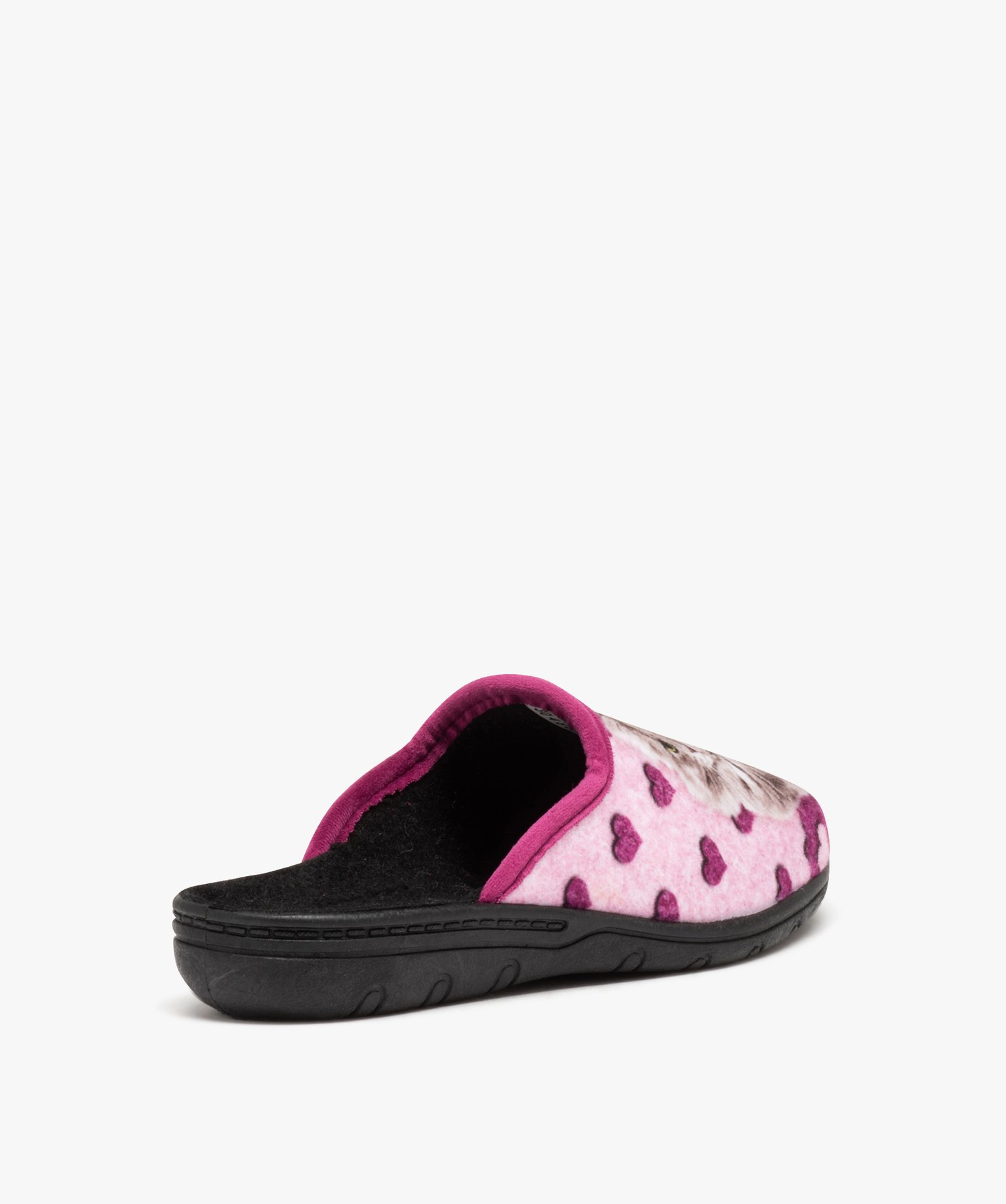 Chaussons femme mules confortables en jersey violet | GEMO