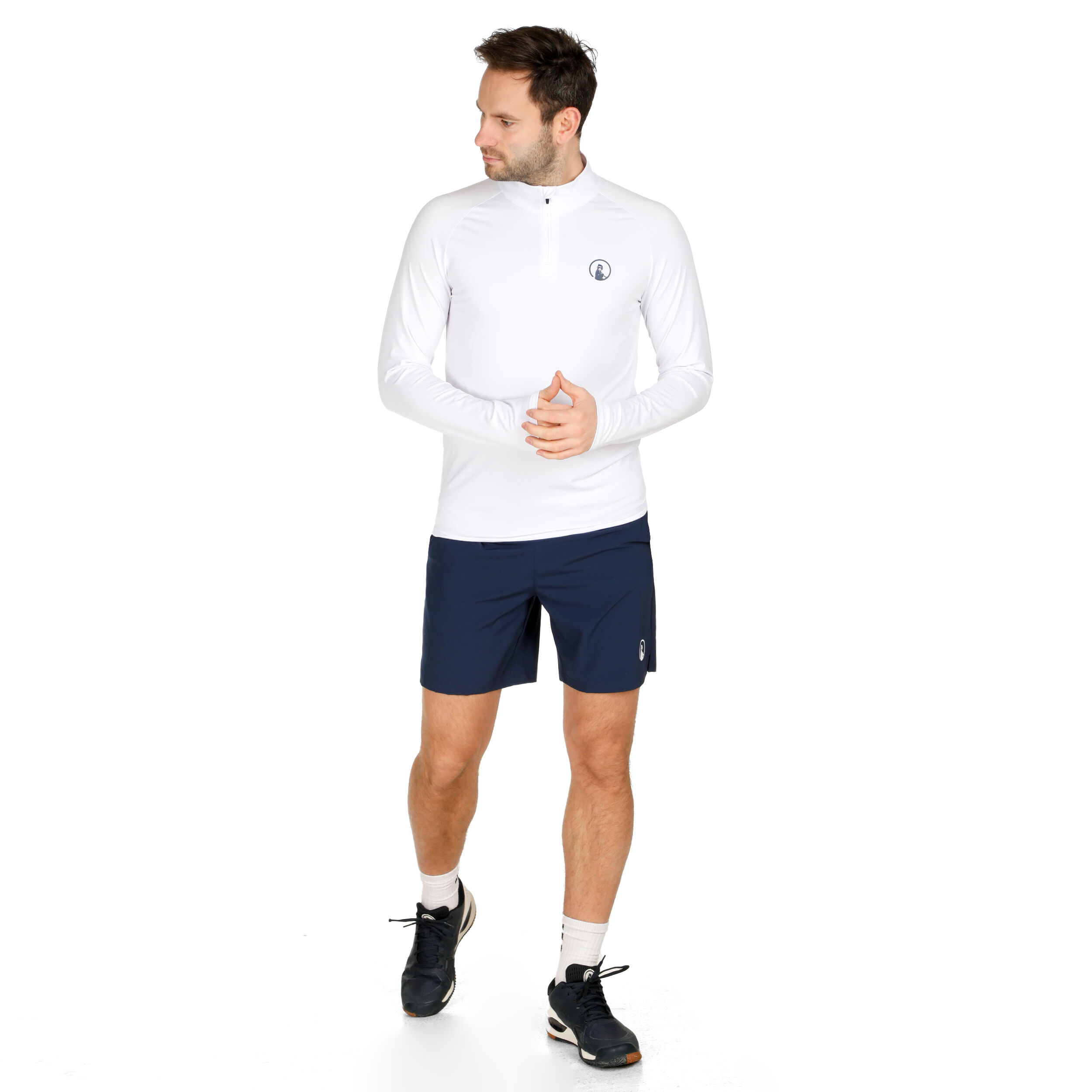 Big Serve 1/4 Zip Longsleeve Herren - Weiß