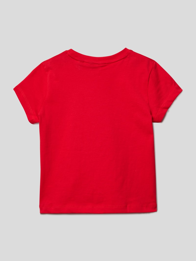 T-Shirt mit Label-Stitching in rot