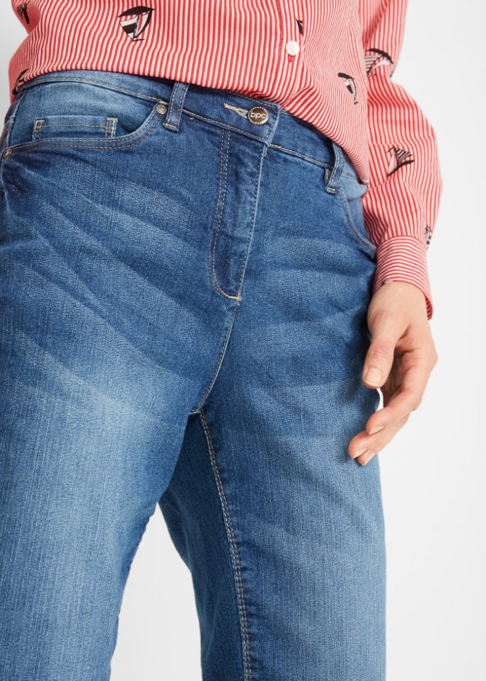 Stretch-Jeans-Bermuda mit Bequembund