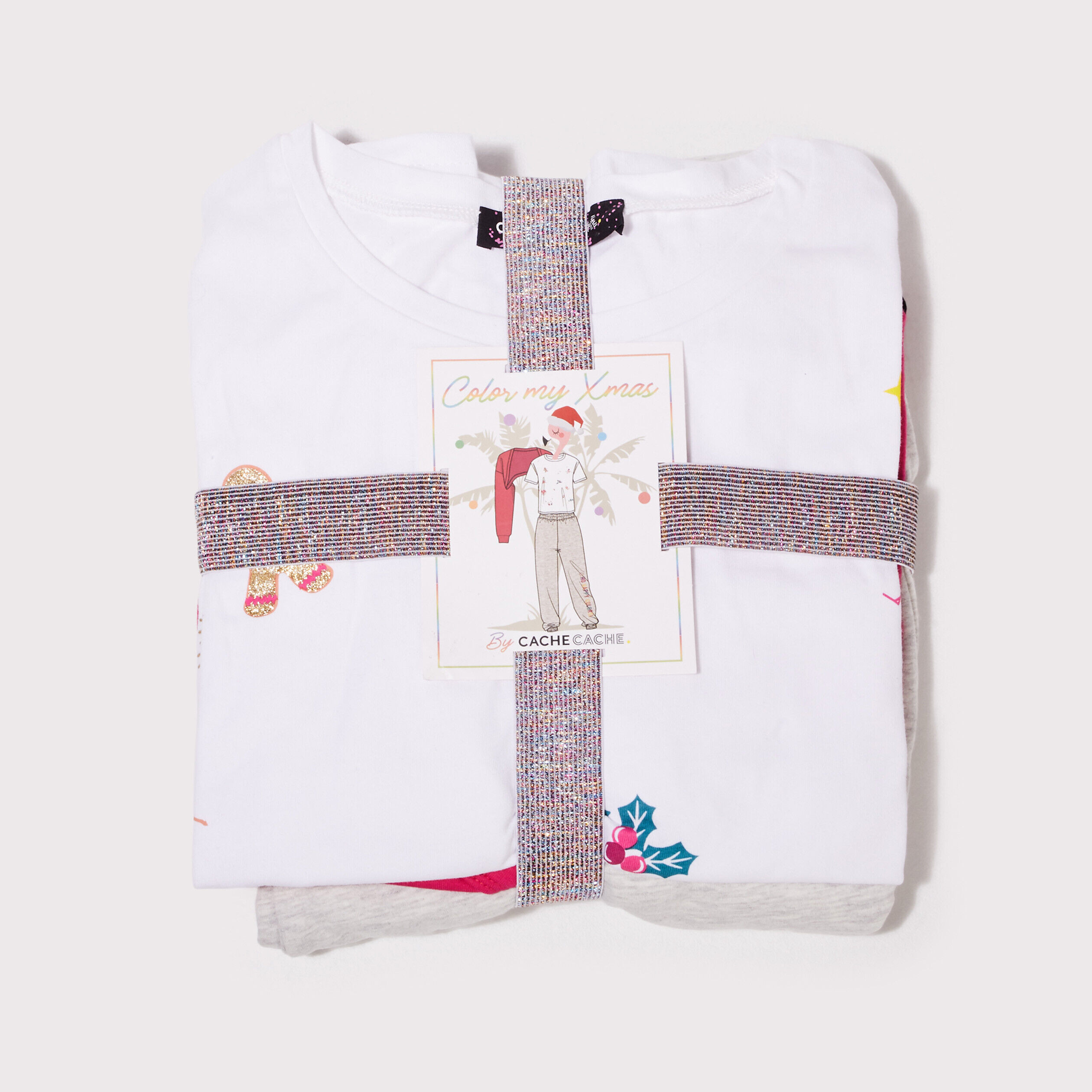 Ensemble pyjama 3 pièces ecru femme | Cache Cache