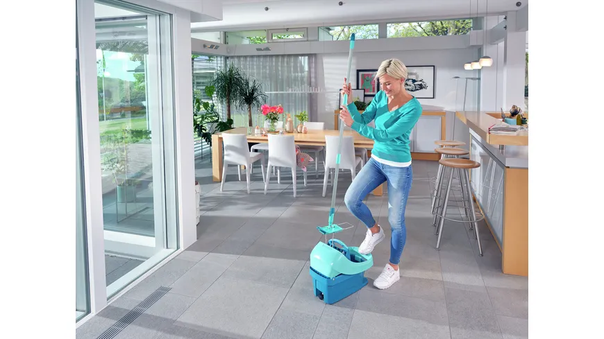 LEIFHEIT Wischtuchpresse PROFI XL mit Rollen Türkis/Grün