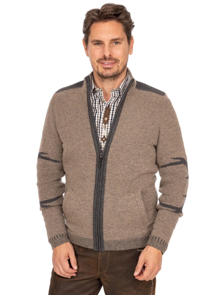 Spieth & Wensky Strickjacke WULF in braun günstig kaufen