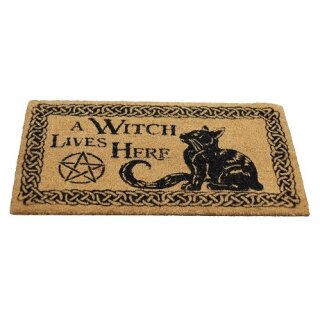 A Witch Lives Here Doormat 45x75cm