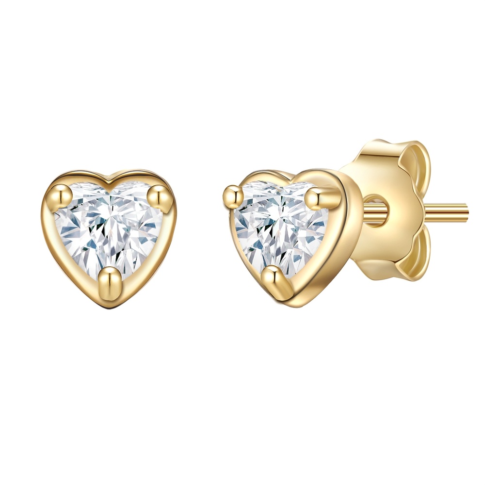 Glanzstücke München Puces d'oreilles en argent Coeur Argent sterling Topaze en Or jaune Boucles d'oreilles