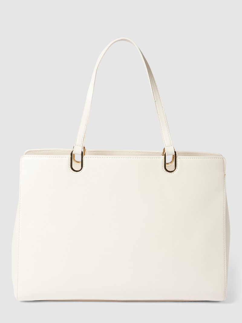 Shopper mit Label-Applikation in weiß
