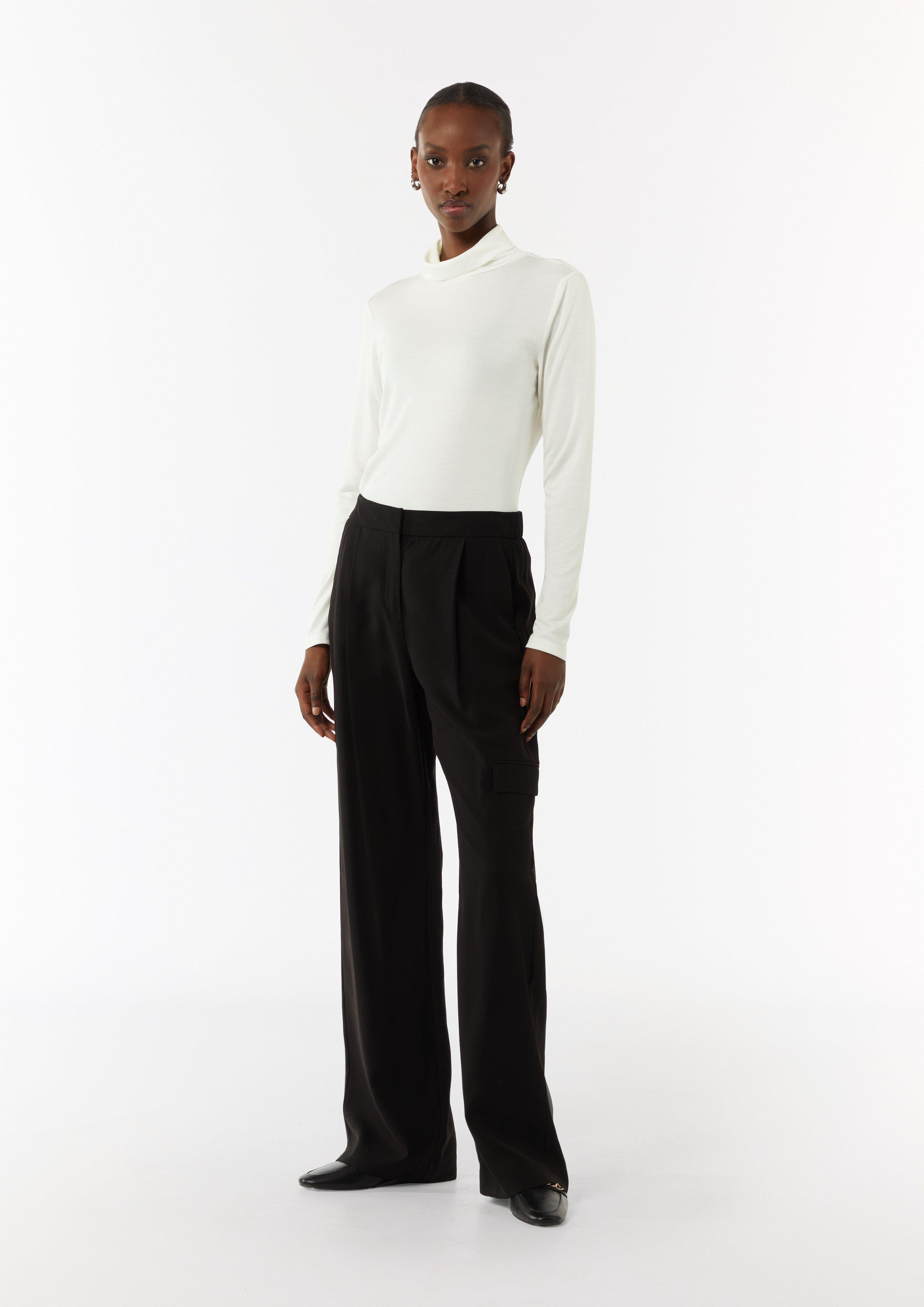 Slim-Fit-Longsleeve mit Turtleneck - weiß