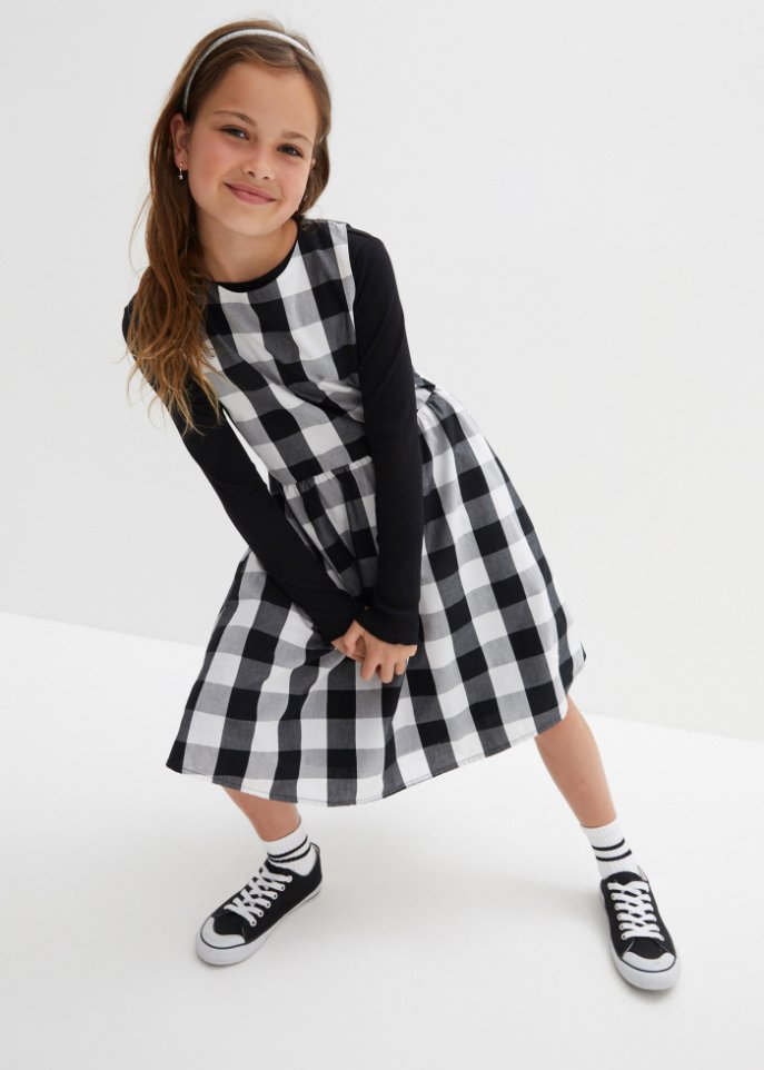 Kariertes Mädchen Kleid