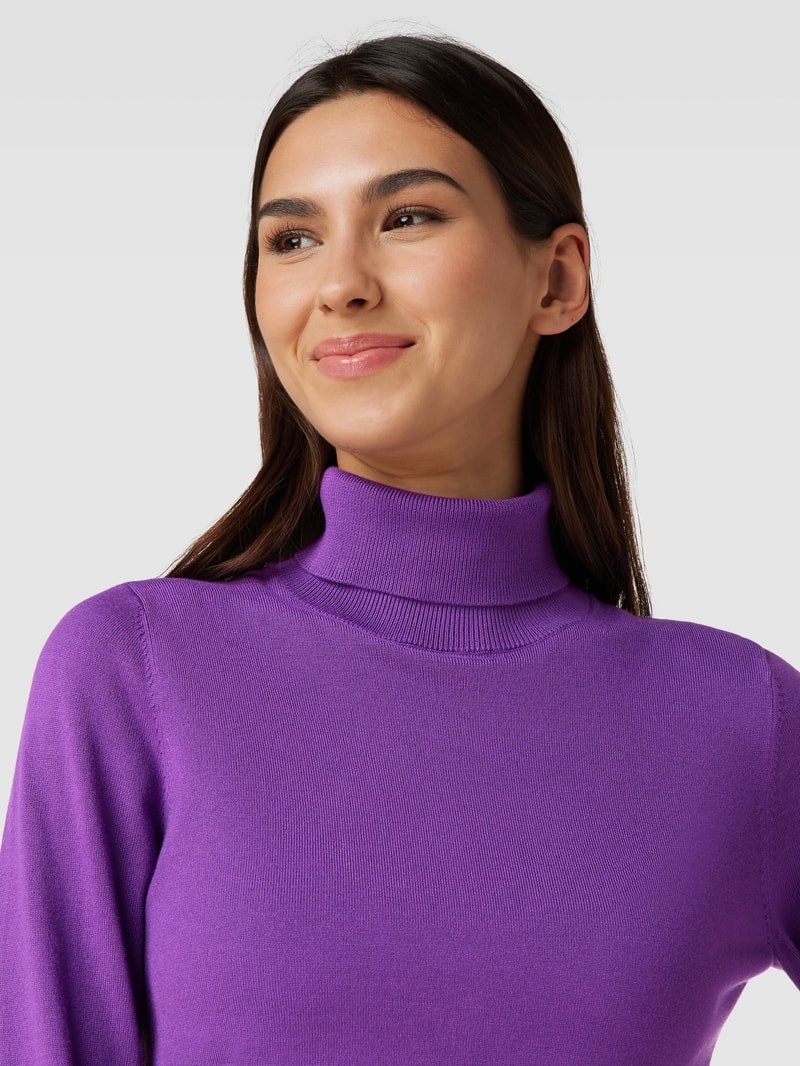 Strickpullover mit Turtleneck in purple