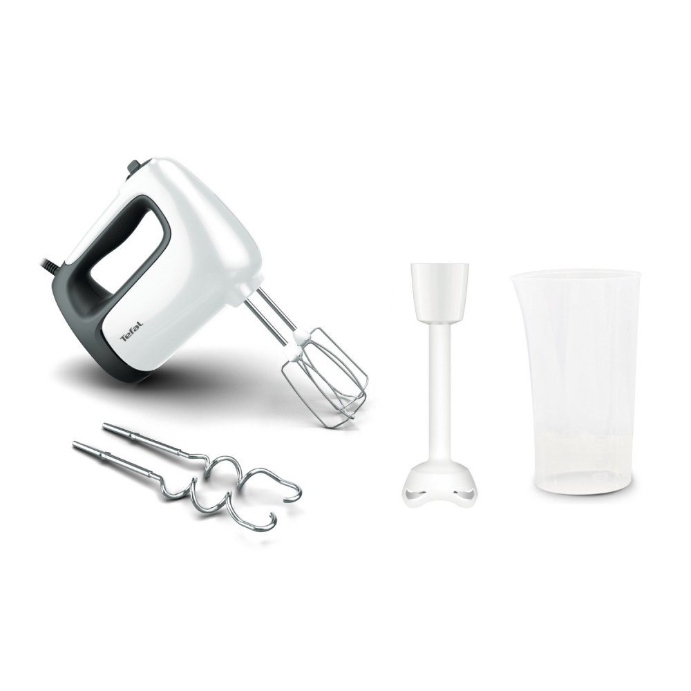 Tefal Handmixer HT4611 - Handmixer - weiß/schwarz, 500 W