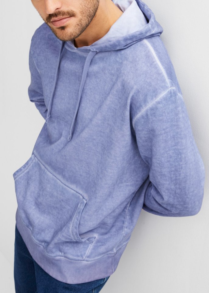 Kapuzensweatshirt in gewaschener Optik, Loose Fit