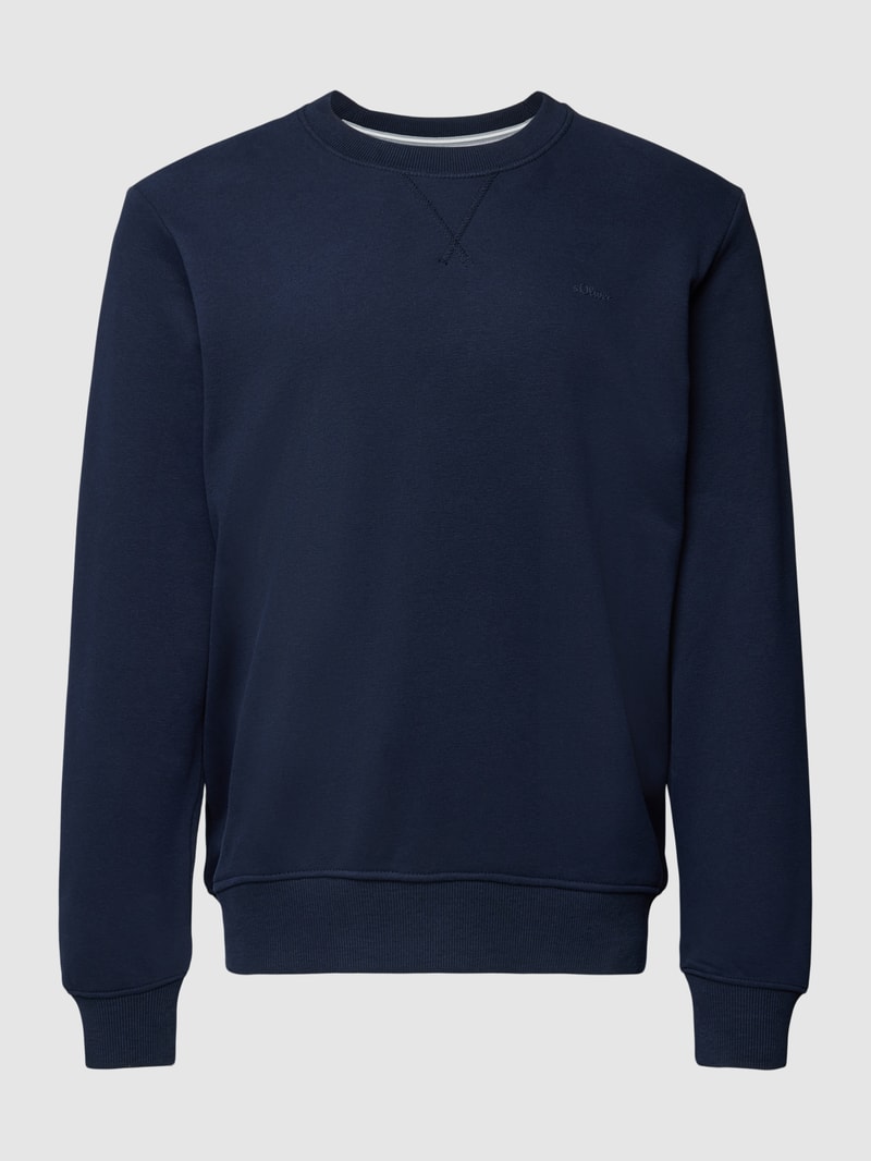Sweatshirt mit Rundhalsausschnitt in unifarbenem Design in marineblau