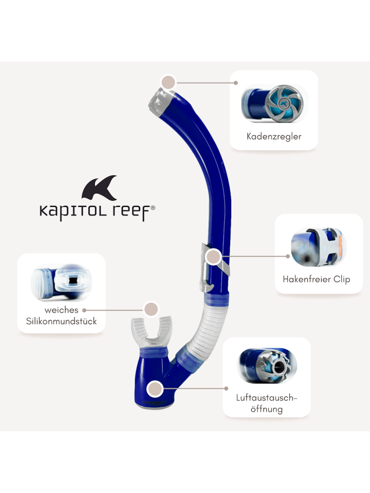 Kapitol Reef Schnorchel Ventilschnorchel Tauchen Kapitol Reef Profiqualität blau günstig kaufen onesize