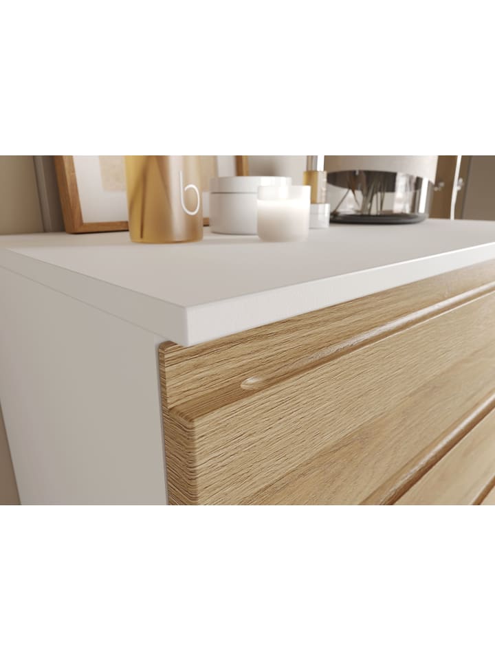 KADIMA DESIGN Unterschrank für Waschbecken, Weiß-Eiche, 60x34x56 cm, mit Chromfüßen günstig kaufen onesize