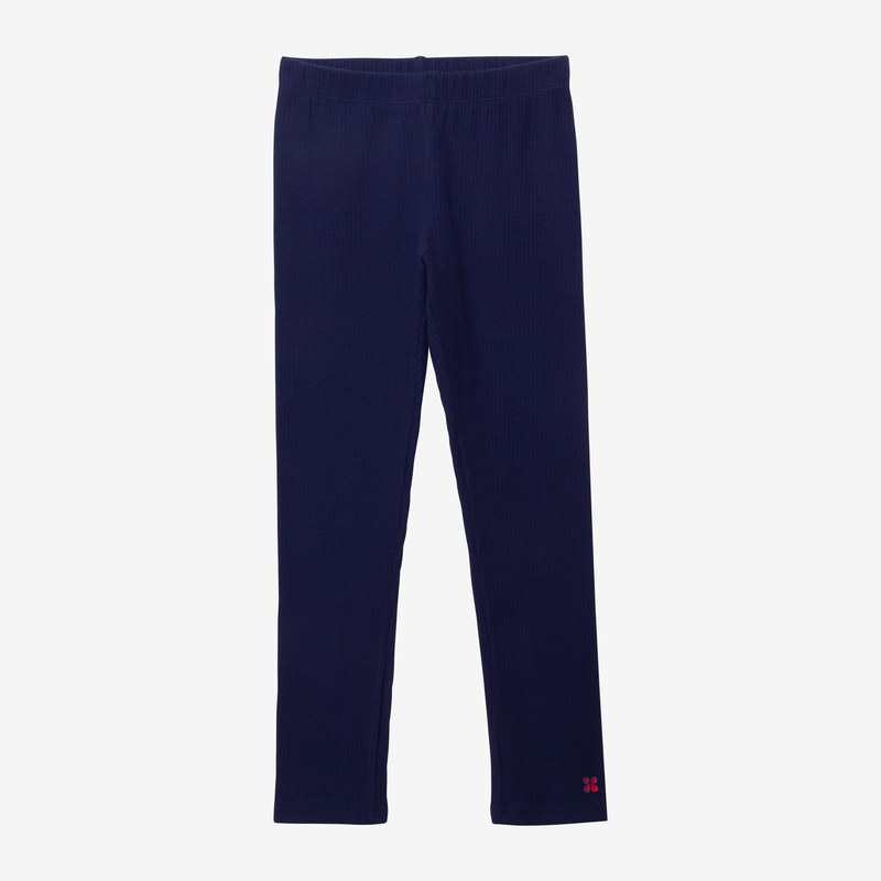 Legging fille indigo côtelé logo bleu Catimini