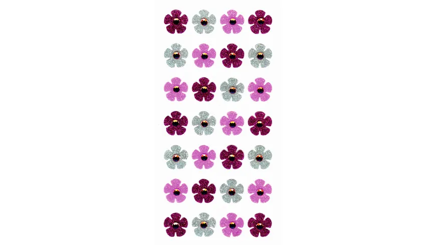 RÖSSLER Sticker Glitter -Blüten farbig