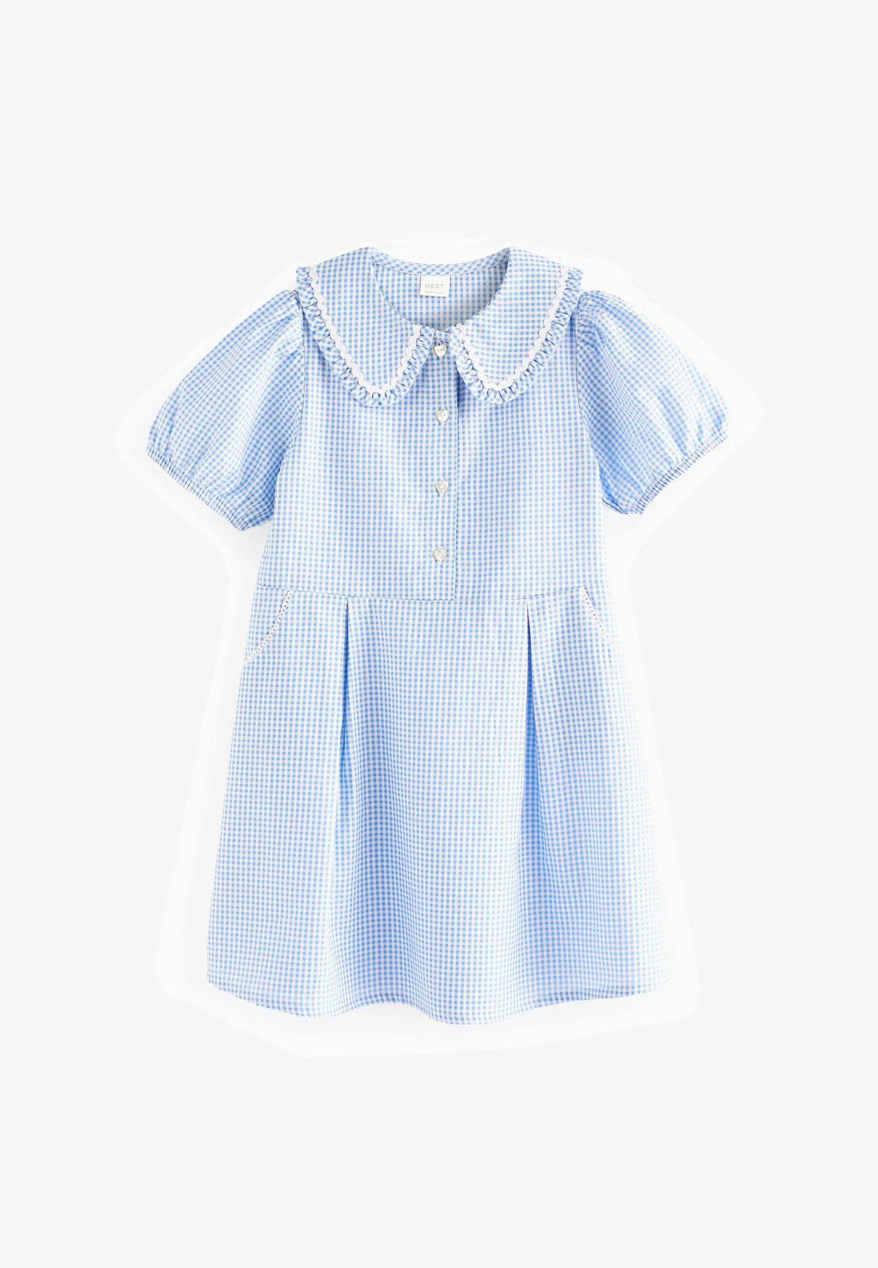 Siguiente VESTIDO ESCOLAR DE ALGODÓN CON CUADROS GUINGA Y CUELLO BONITO - Vestido camisero