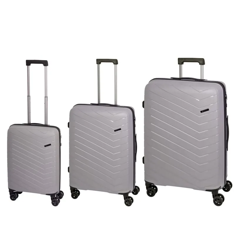 Check.IN 3-tlg. Kofferset ORLANDO mit 4 Rollen - silber