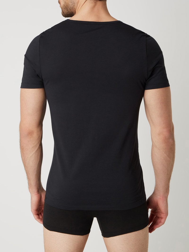 T-Shirt aus Baumwolle im 2er-Pack in schwarz
