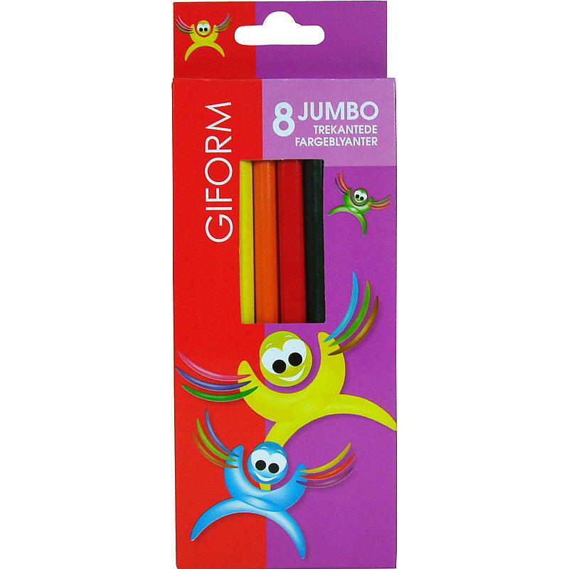 Stabilo Fargeblyant 8 stk trekantede, Jumbo