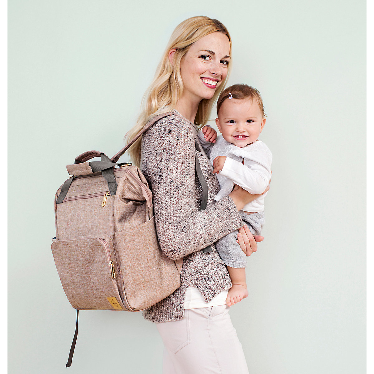 Wickelrucksack Goldie Glam rosé, inkl. Zubehör & Wickelunterlage