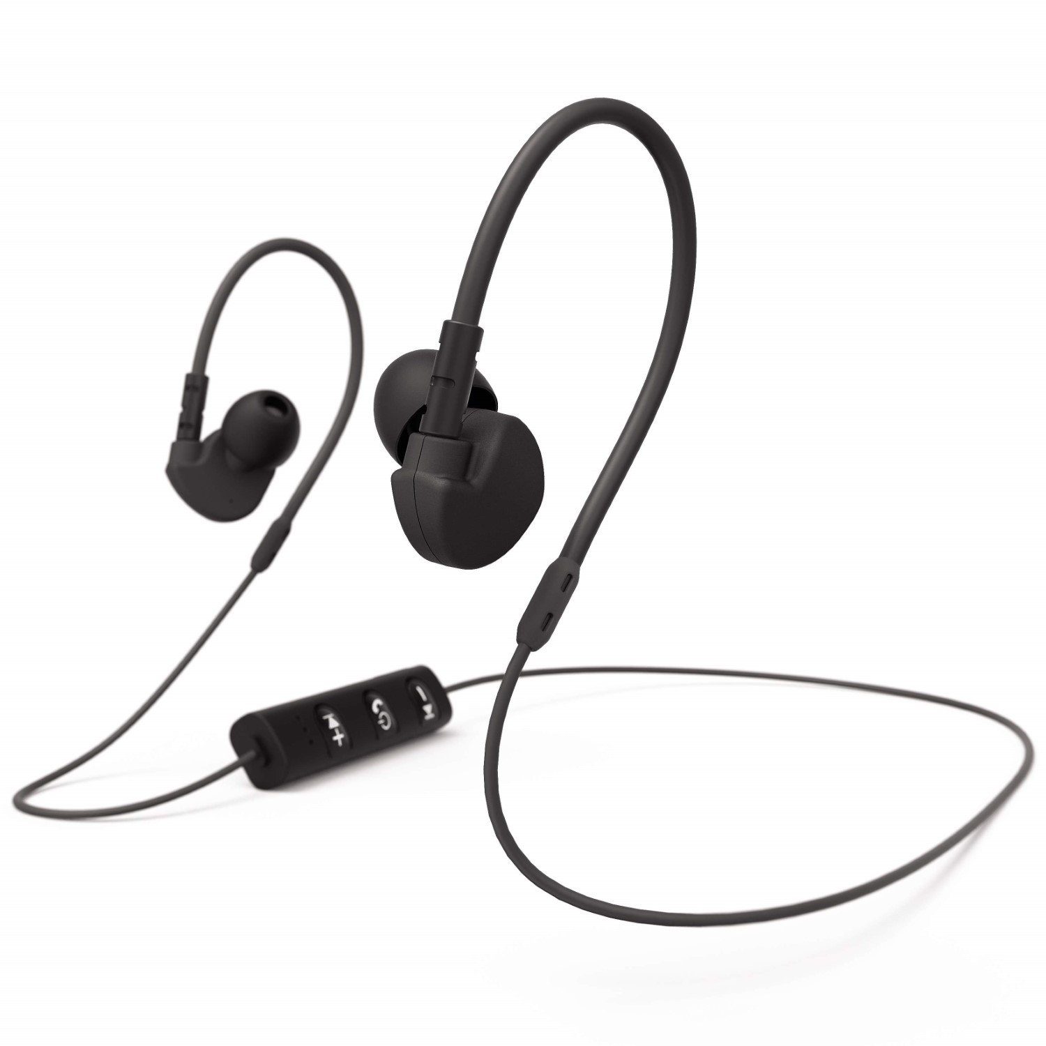 Hama Sport Run BT Kopfhörer Bluetooth Headset Black Smartphone-Headset (Anruffunktion, Bluetooth, Mikrofon, Wiedergabe-Steuerung, Bluetooth 5.0, Schweißfest, Anruf-Funktionen, Wiedergabe-Steuerung, mit Mikrofon)