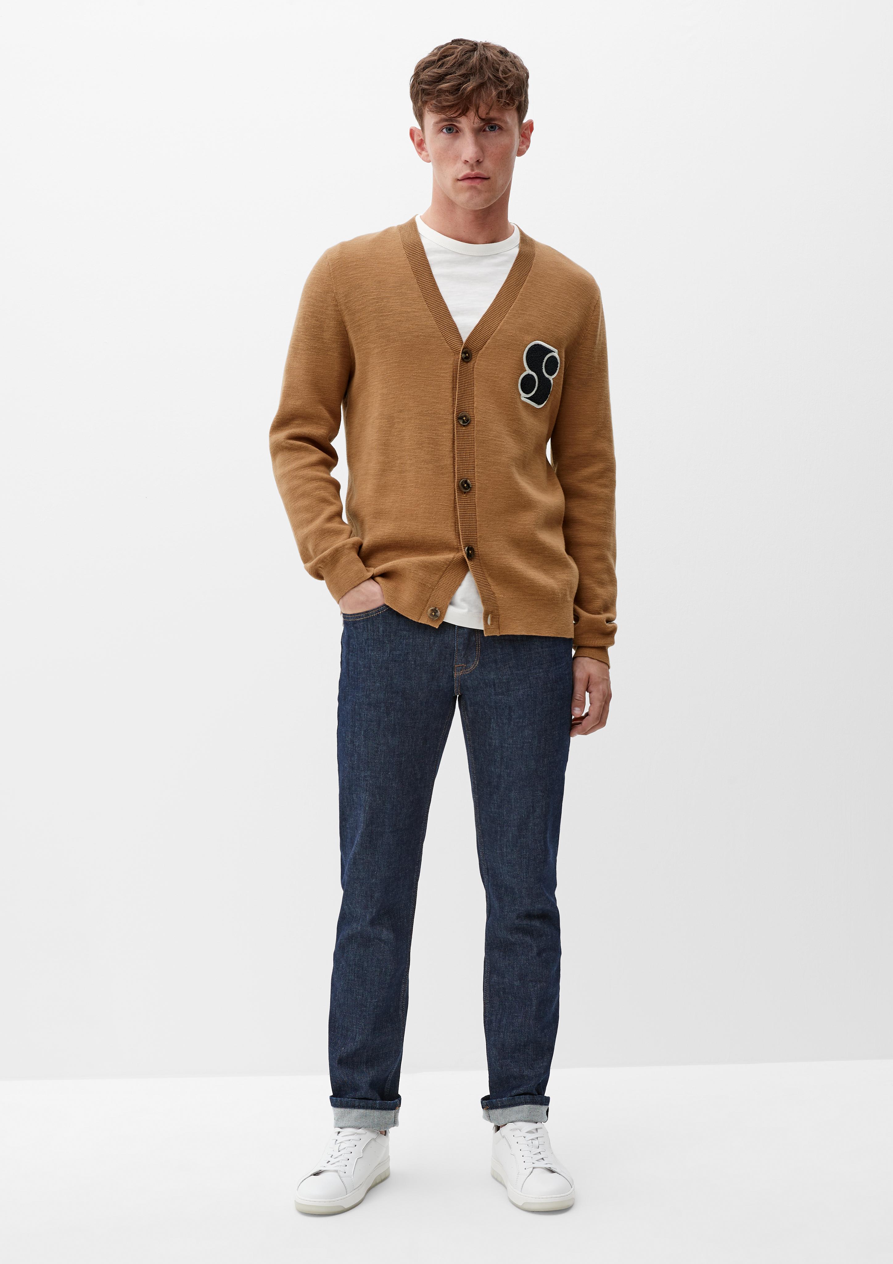 Strickjacke mit Label-Patch  2118063-8469