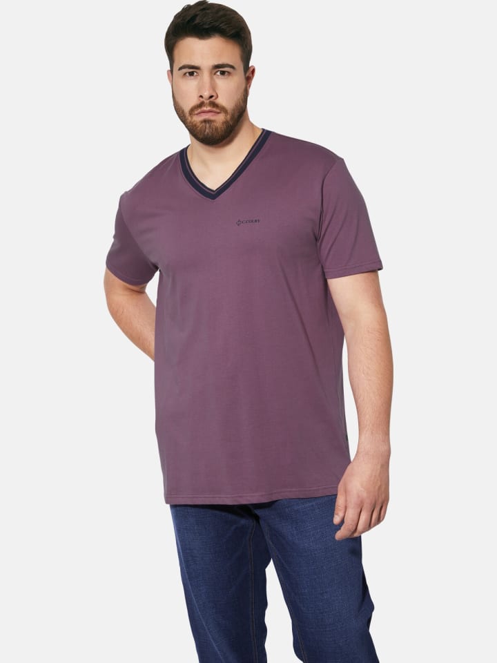 Charles Colby Doppelpack T-Shirt EARL EDELEY in lila dunkelblau günstig kaufen