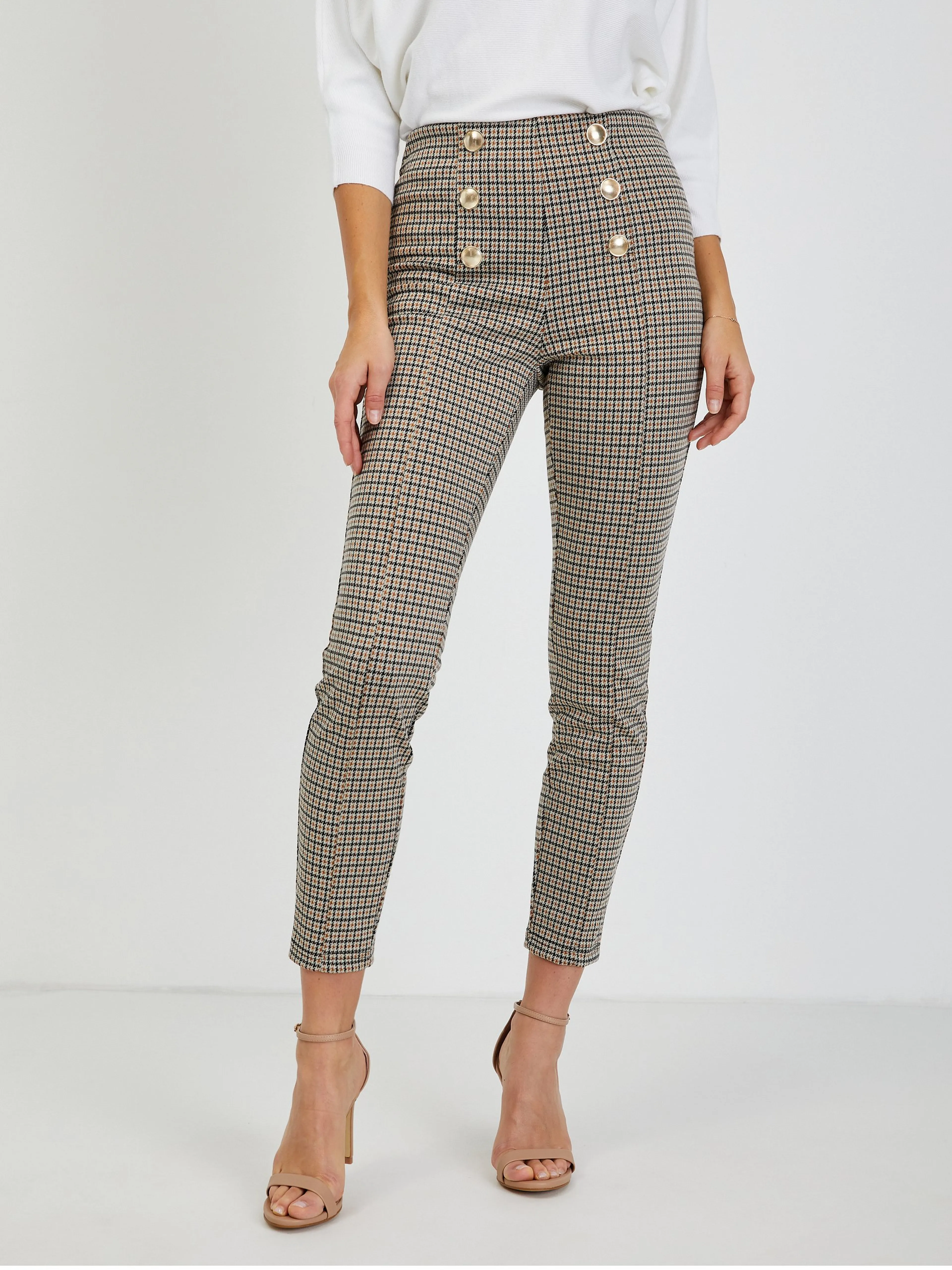 Beige gemusterte Damenhose ORSAY