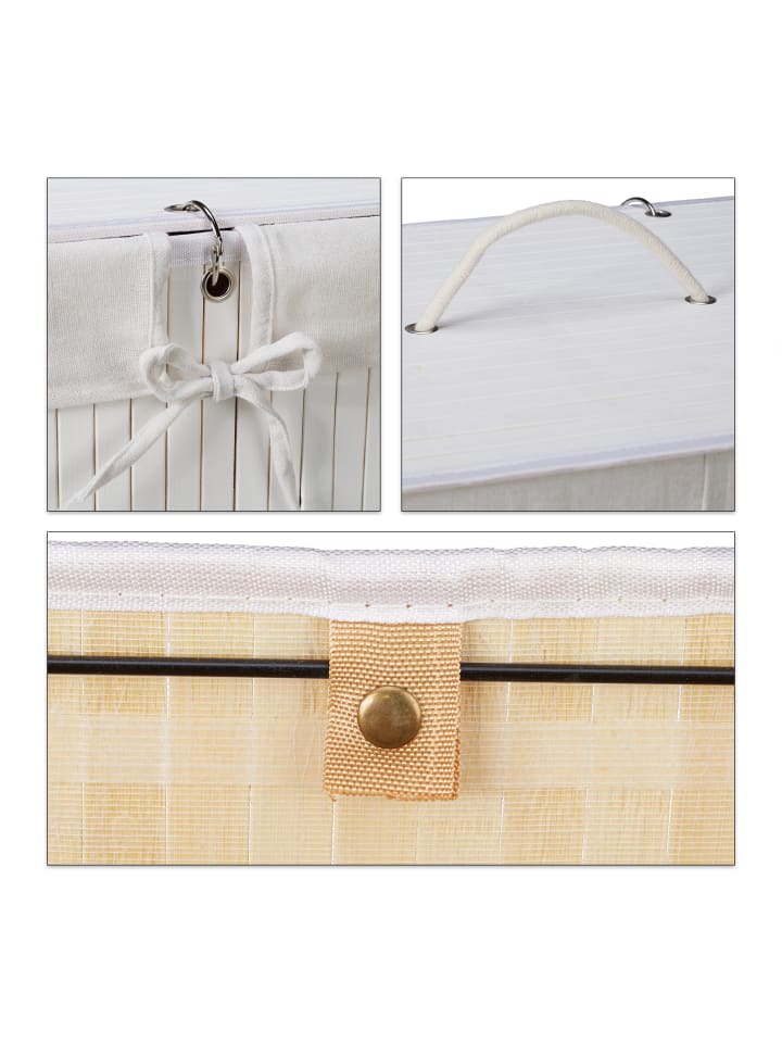 relaxdays Wäschekorb in Weiß - (B)55 x (H)63 x (T)35 cm günstig kaufen onesize