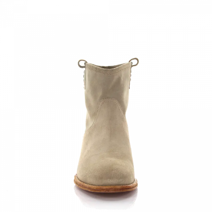 Rossano Bisconti - Stiefeletten Veloursleder Nieten beige - beige
