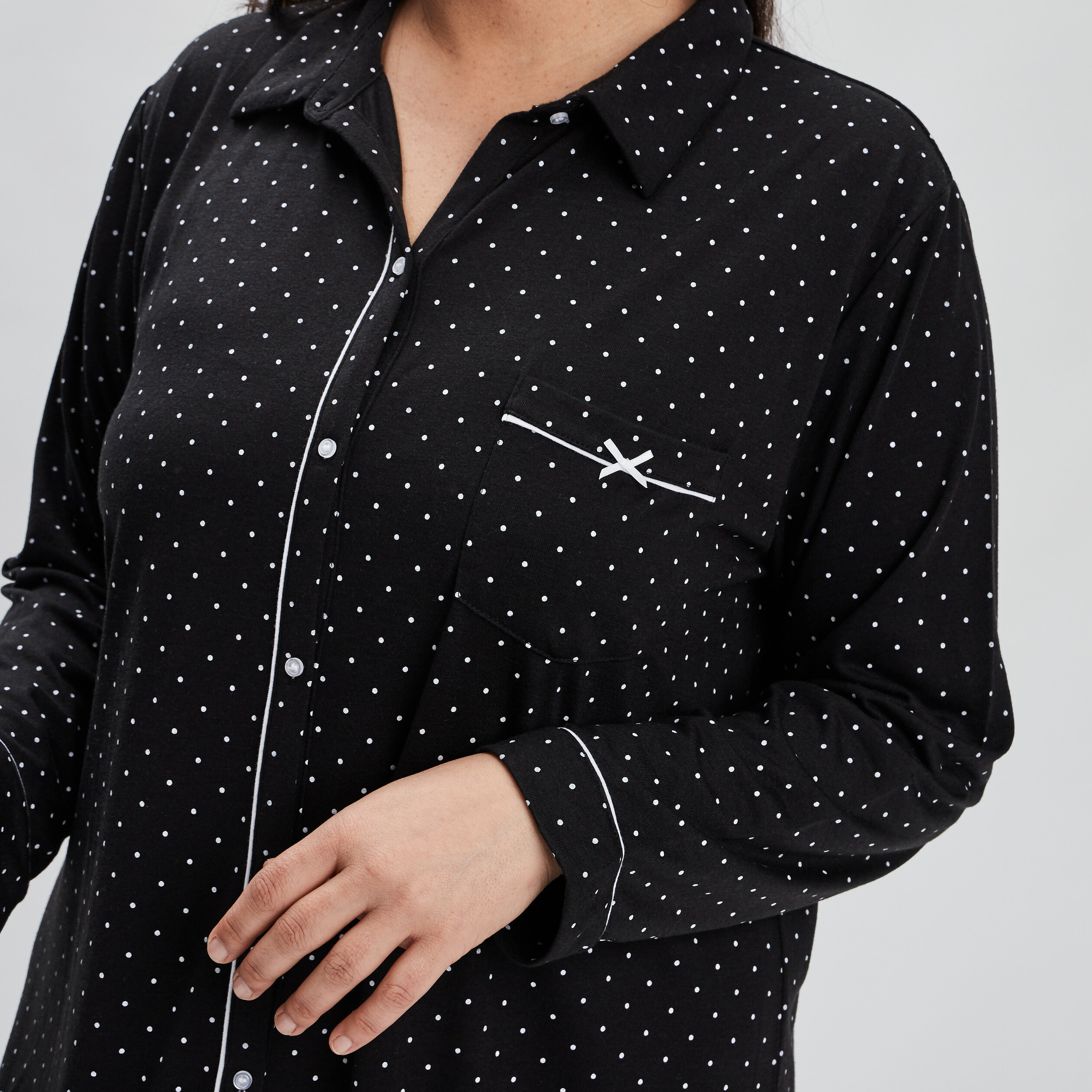 Chemise de nuit liquette noir femme grande taille | La Halle
