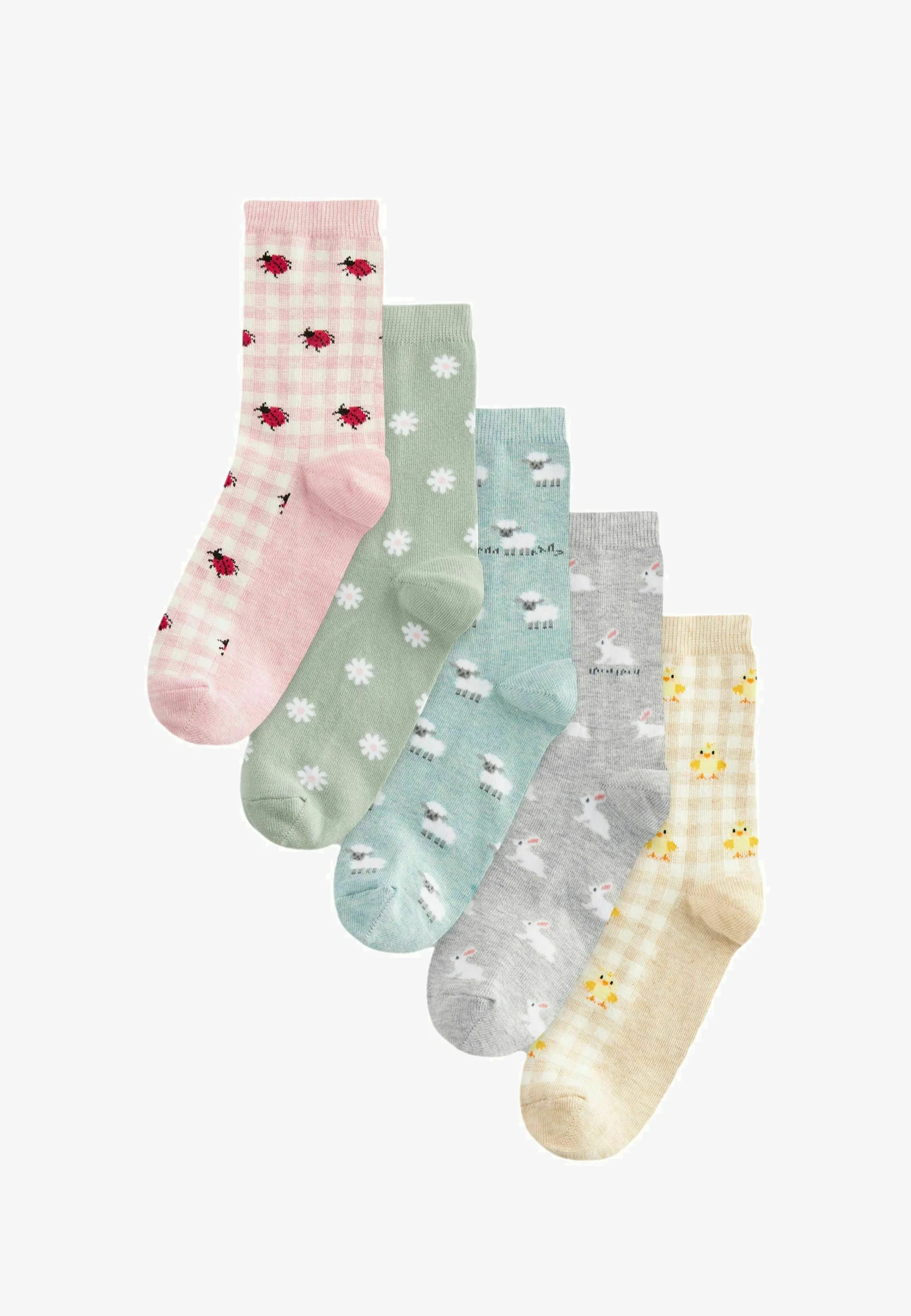 Pack de 5 calcetines con estampado animal de primavera
