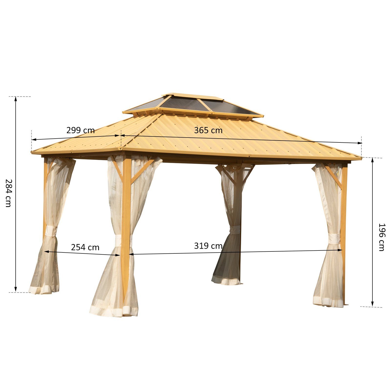 Outsunny Pavillon Pavillon mit Seitenwänden