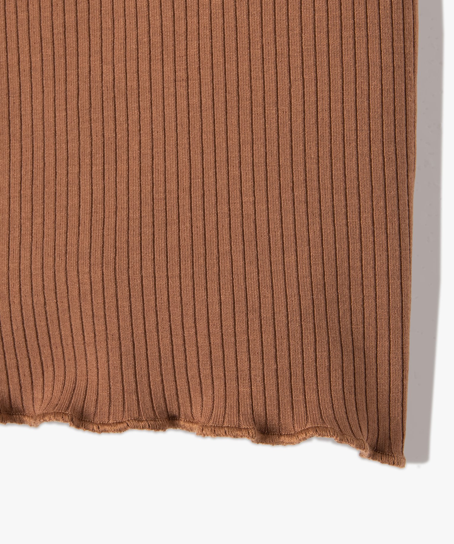 Jupe fille en maille ctelée avec finitions froncées et s... marron | GEMO