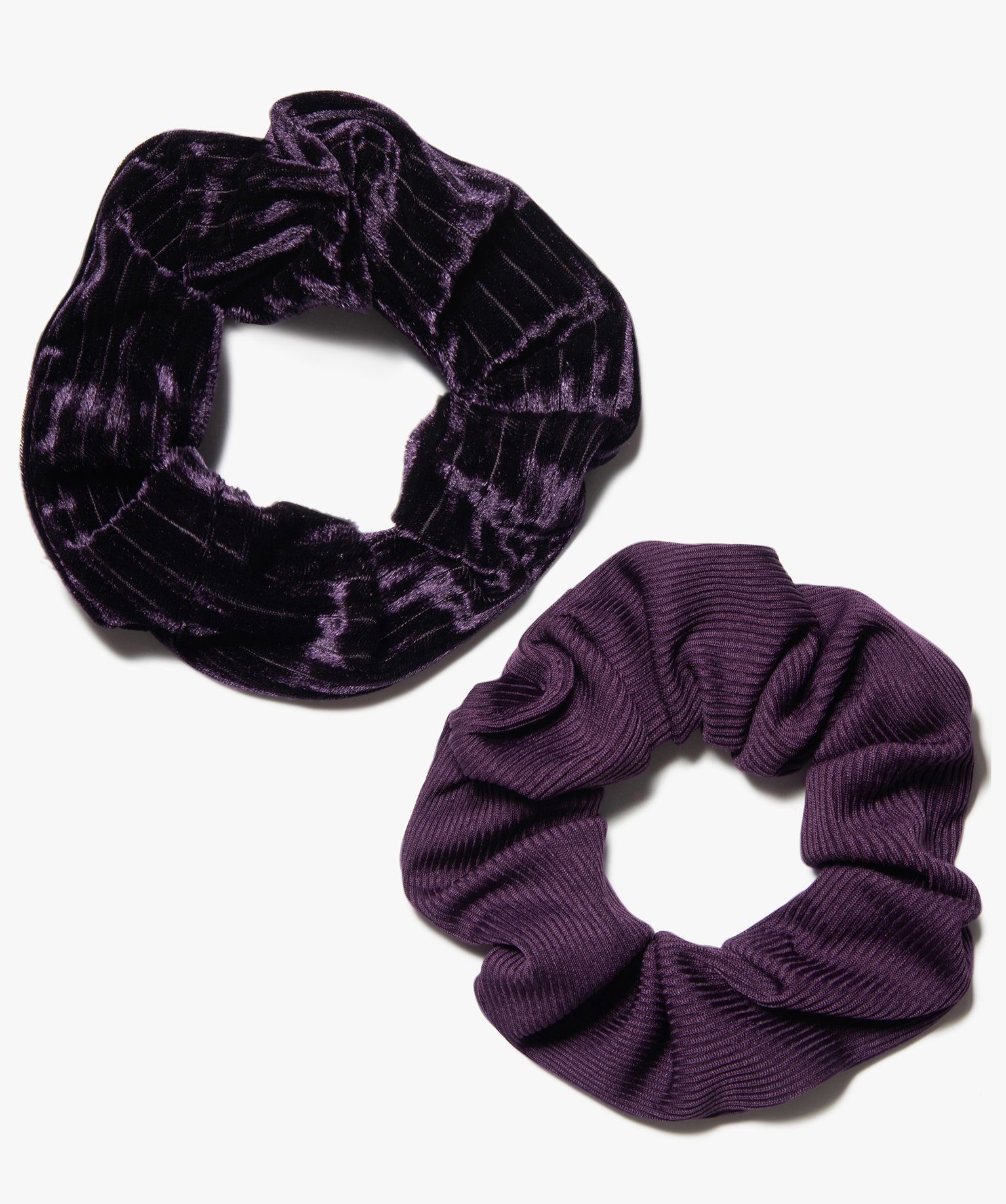 Chouchou femme ctelé (lot de 2) violet | GEMO