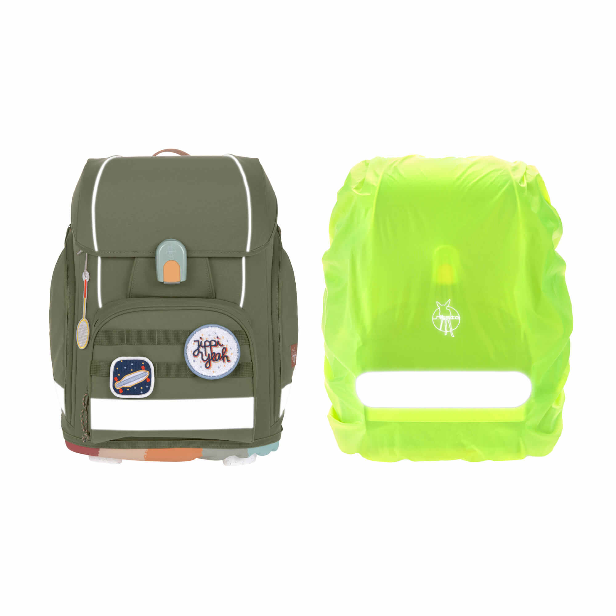 Schulranzen Set 7-teilig, Boxy Unique Olive