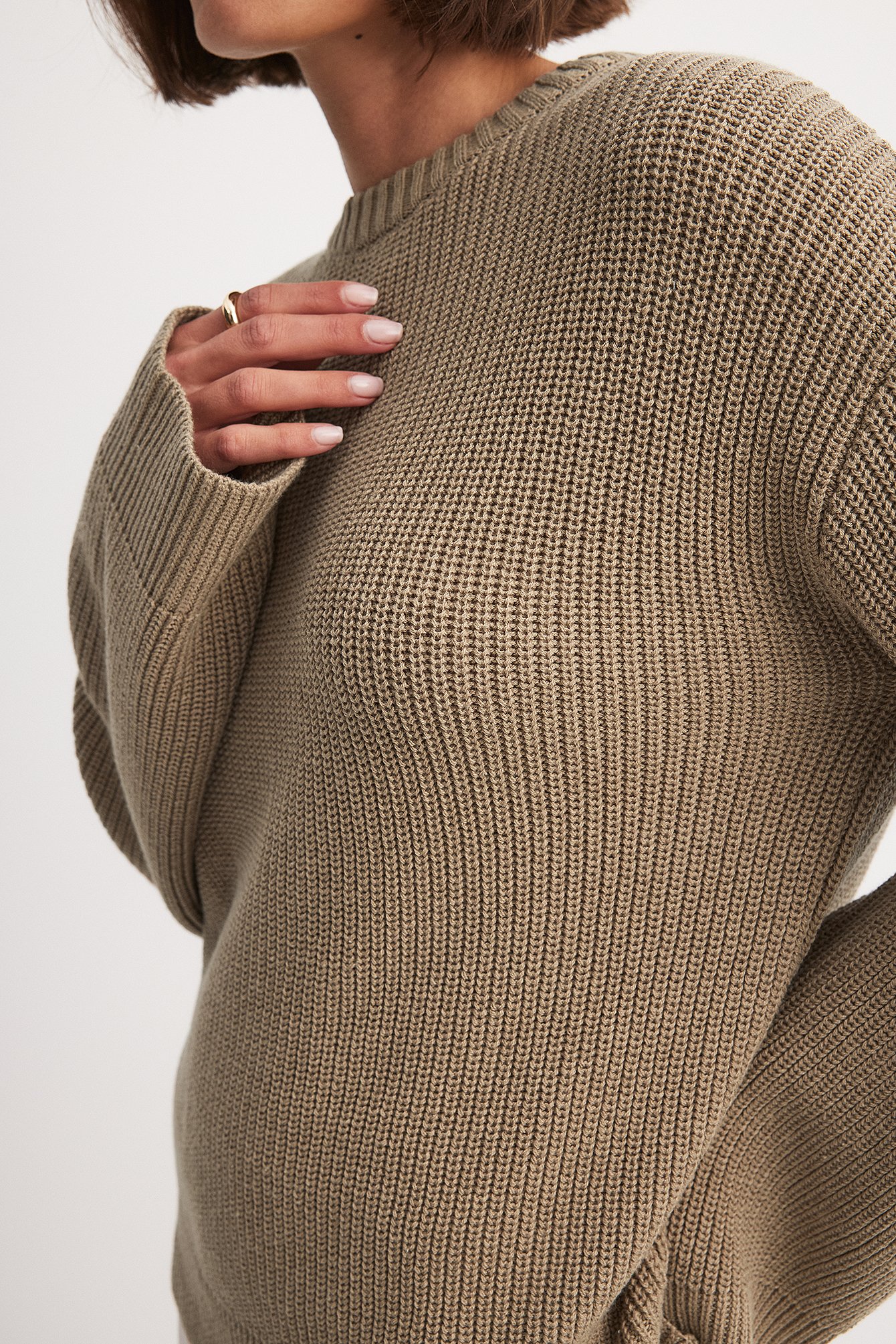 Strickpullover mit Rundhalsausschnitt