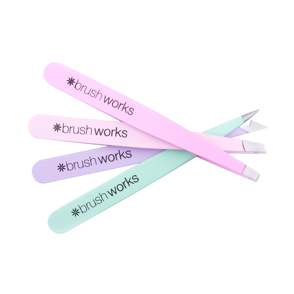 Brushworks Set Pinces à Epiler HD Pastels Accessoire beauté