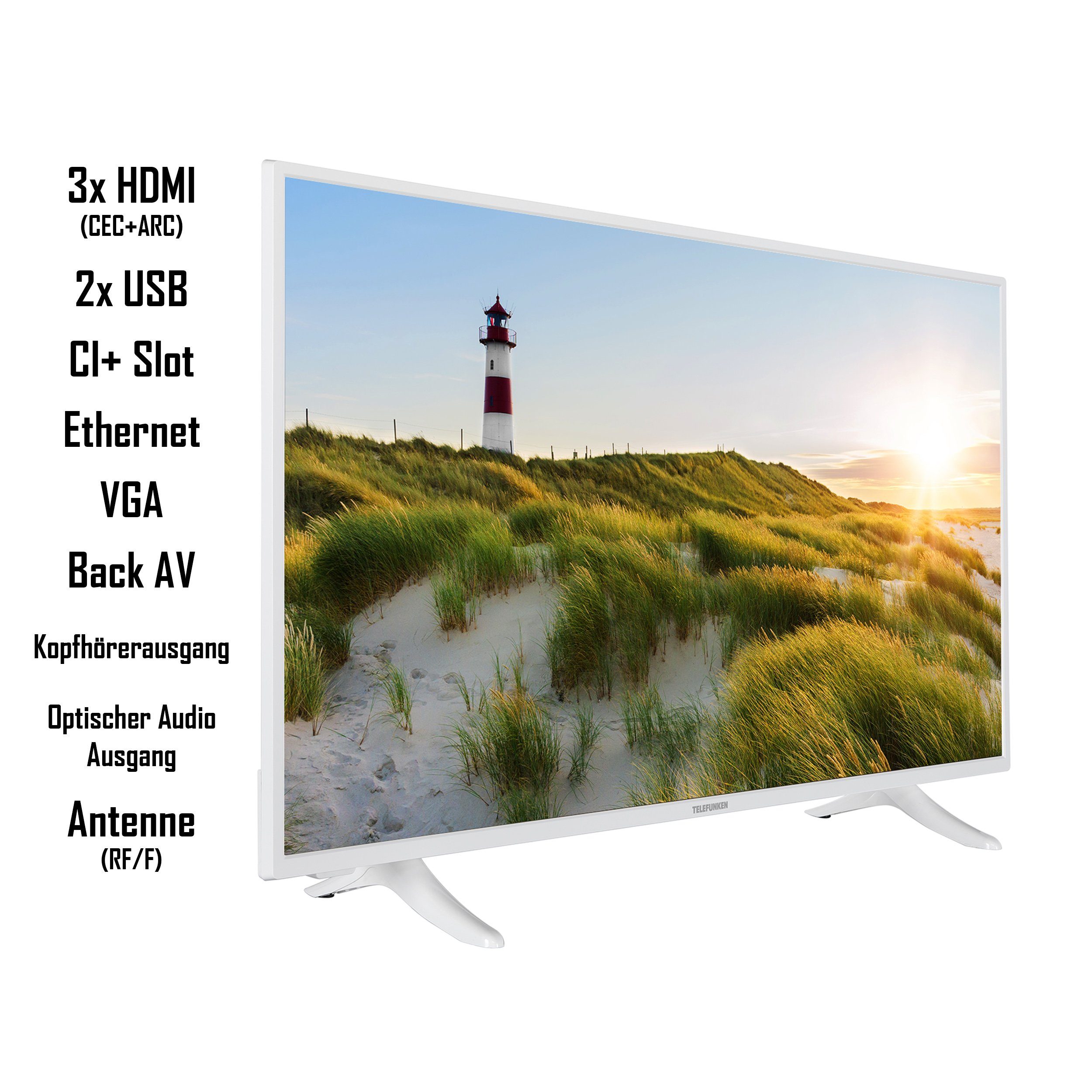 Telefunken XF43K550-W LCD-LED Fernseher (108 cm/43 Zoll, Full HD, Smart TV, Triple-Tuner, HDR, 6 Monate HD+ gratis)